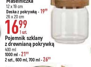 E.Leclerc Pojemnik szklany z drewnianą pokrywką 700 ml oferta