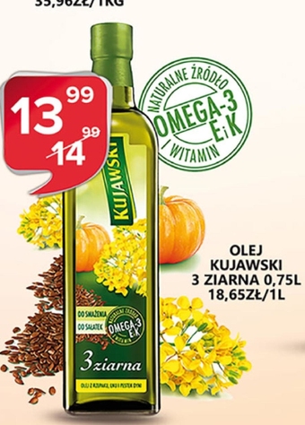 Spiżarnia Smakosza Kujawski 3 ziarna olej rzepakowy z olejami z lnu i pestek dyni 750 ml oferta