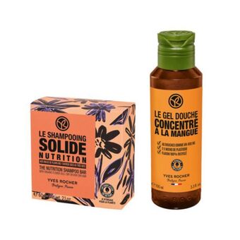 Yves Rocher Zestaw green heroes szampon w kostce + skoncentrowany żel mango oferta