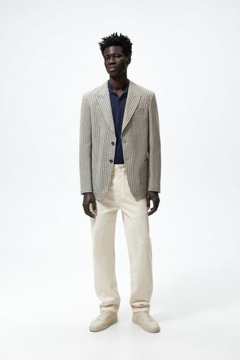 ZARA Checked textured blazer oferta