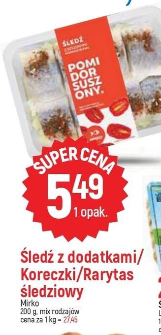 E.Leclerc Śledź z suszonymi pomidorami mirko oferta