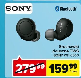 Carrefour Słuchawki douszne wf-c500 czarne sony oferta