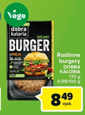 Carrefour Burger roślinny dobra kaloria oferta