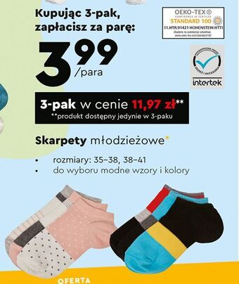 Biedronka Skarpetki młodzieżowe 35-38 youngstyle oferta