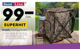 Biedronka Krzesło turystyczne z funkcją plecaka czarne semi line oferta