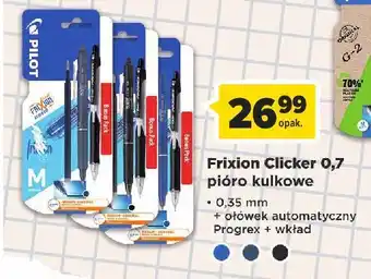 Carrefour Pióro kulkowe clicker granatowy + ołówek automatyczny progrex wkład pilot frixion oferta