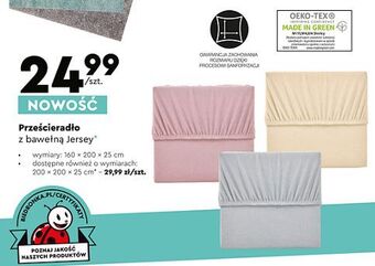 Biedronka Prześcieradlo jersey z gumką 160 x 200 cm smukee oferta
