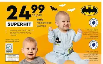 Biedronka Body niemowlęce rozm. 80 batman oferta