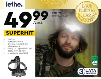 Biedronka Latarka czołowa led lethe oferta