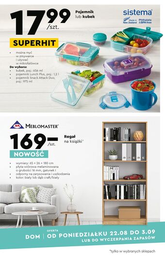 Biedronka Pojemnik lunch plus 1.2 l sistema oferta