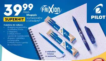 Biedronka Długopis wymazywalny niebieski + 6 wkładów pilot frixion oferta