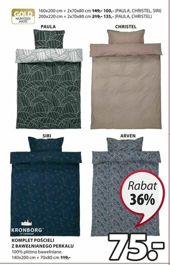 JYSK Komplet pościeli z bawełnianego perkalu oferta