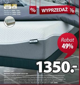 Materac sprężynowy gold s95