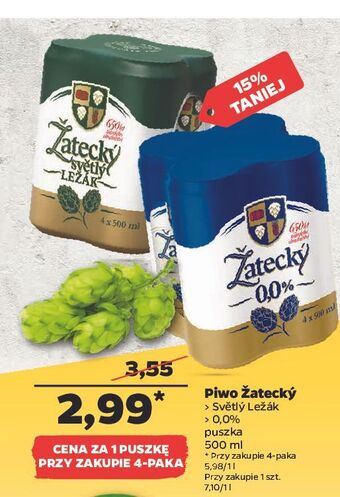 Netto Piwo zatecky svetly lezak oferta