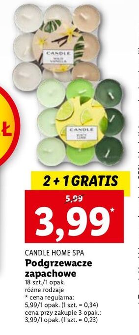 Lidl Podgrzewacze zapachowe wild vanilla candle home spa oferta