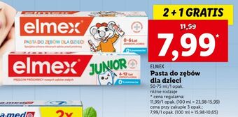 Lidl Pasta do zębów 6-12 lat elmex junior oferta