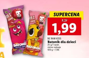 Lidl Batonik truskawka banan be raw! oferta