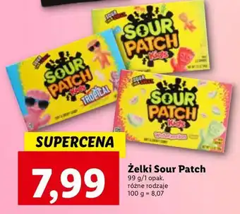 Lidl Żelki tropical kent jelibon sour patch oferta