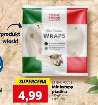 Lidl Mini piadina wraps 33 fine foods oferta