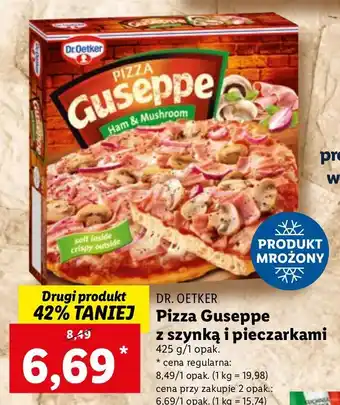 Lidl Pizza z szynką i pieczarkami dr. oetker guseppe oferta