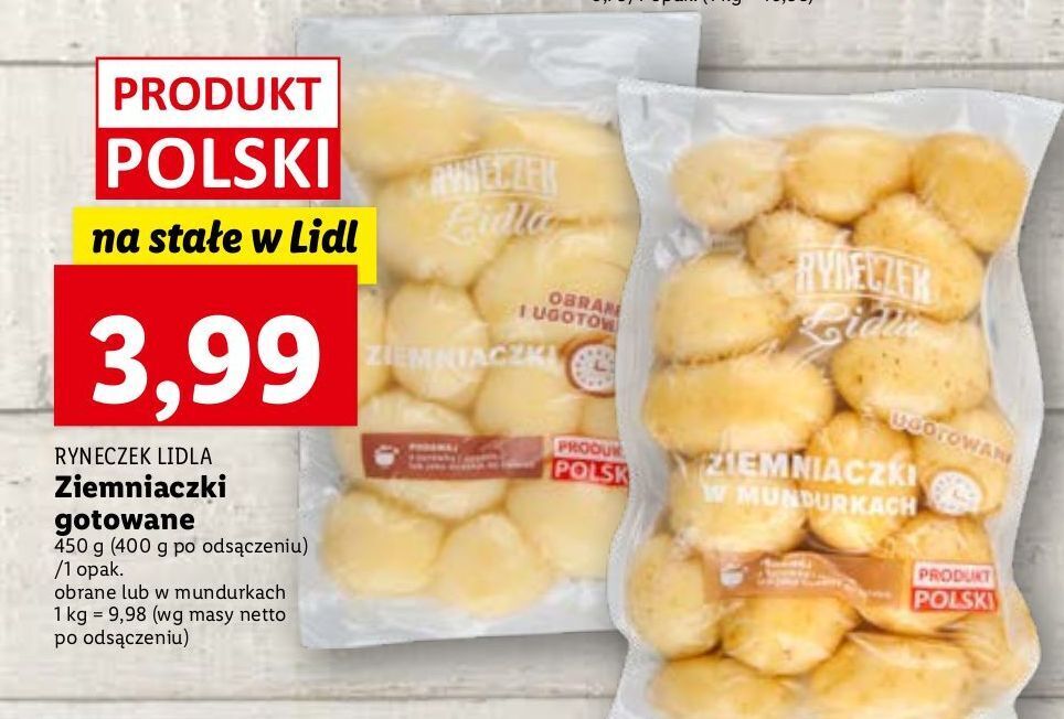 Promocja Ziemniaczki gotowane obrane ryneczek lidla w Lidl