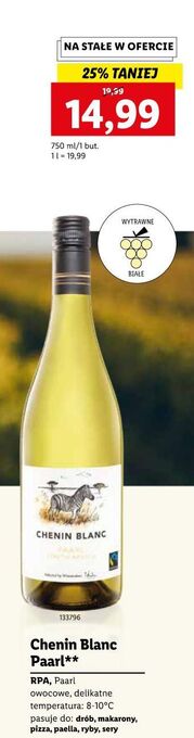 Lidl Wino chenin blanc paarl south africa 2017 oferta