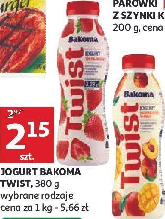Auchan Jogurt truskawka bakoma twist oferta