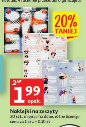 Auchan Naklejki na zeszyty oferta