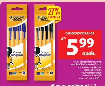 Auchan Długopis czarny bic orange oferta