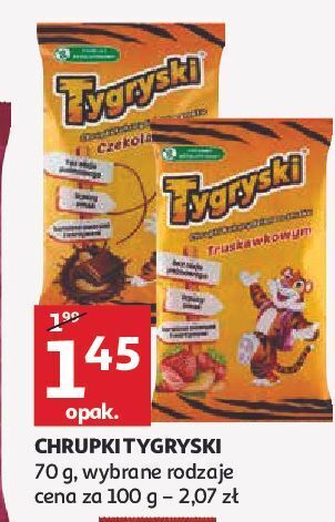 Auchan Chrupki kukurydziane truskawkowe tygryski oferta