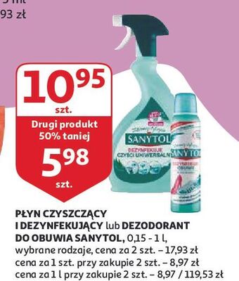 Auchan Płyn dezynfekujący i czyszczący podłodi inne powierzchnie eukaliptus sanytol oferta