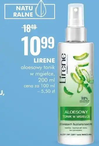 SuperPharm Lirene aloesowy tonik w mgiełce z kwasem hialuronowym 200 ml oferta