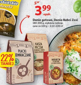 Auchan Kasza pęczak z kurkami cebulką i natką pietruszki sys dania babci zosi oferta