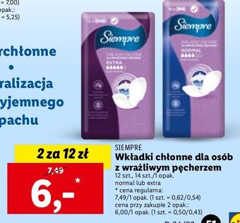 Lidl Wkładki extra siempre oferta