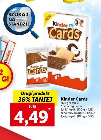 Lidl Herbatniki czekoladowe kinder cards oferta