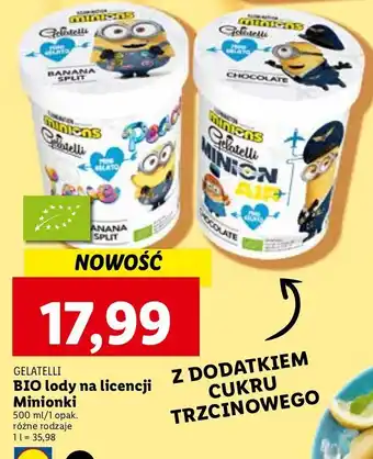 Lidl Lody minionki chocolate gelatelli oferta