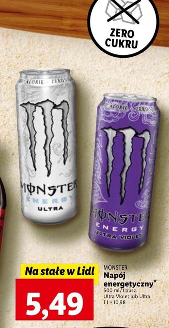 Lidl Napój energetyczny monster energy ultra violet oferta