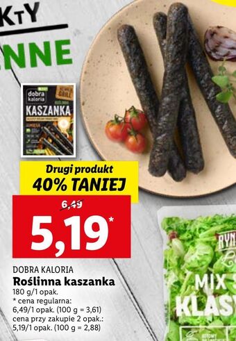 Lidl Kaszanka roślinna na grilla i patelnię dobra kaloria oferta