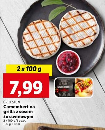 Lidl Ser camembert z sosem żurawinowym grill and fun oferta
