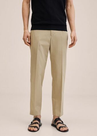 MANGO Spodnie bawełniane slim fit oferta