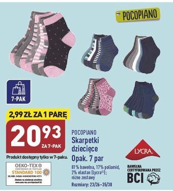 ALDI Skarpetki dziecięce 23/26-35/38 pocopiano oferta