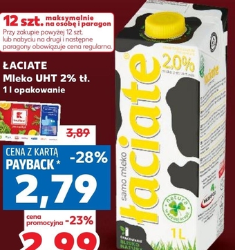 Kaufland Łaciate mleko uht 2,0 % 1 l oferta