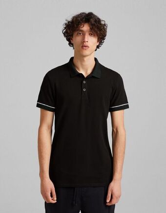 Bershka Koszulka polo z piki z krótkim rękawem oferta