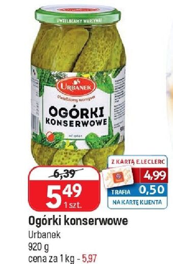 E.Leclerc Ogórki konserwowe urbanek oferta