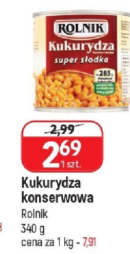 E.Leclerc Kukurydza konserwowa super słodka rolnik oferta