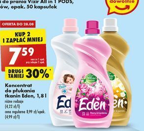 Biedronka Płyn do płukania tkanin peony & gardenia eden olejki naturalne oferta