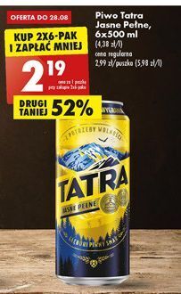 Biedronka Piwo tatra jasne pełne oferta