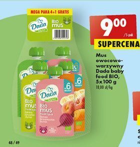 Biedronka Mus owocowy mix dada baby oferta