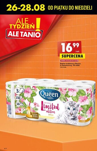 Biedronka Papier toaletowy biały queen oferta