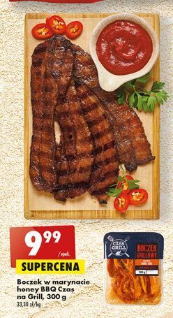 Biedronka Boczek grillowy w marynacie honey bbq czas na grill oferta